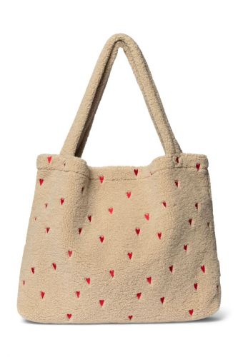 Studio Noos Mom Bag Teddy Hearts Ecru