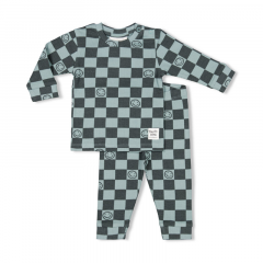 Feetje Pyjama Premium Sleepwear Chester Check Zeegroen