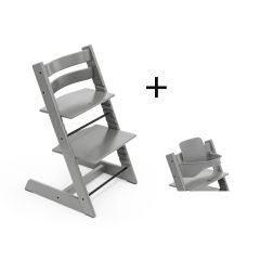 Stokke Tripp Trapp meegroeistoel Storm Grey inclusief BabySet in Storm Grey, kinderstoel vanaf 6 maanden