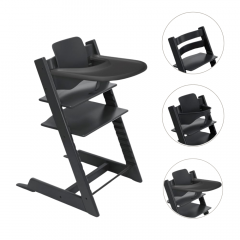Stokke Tripp Trapp Stoel Bundel met BabySet² en Tray - Black