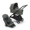 Bugaboo Dragonfly Kinderwagen met zwart frame en forest green bekleding