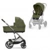 Cybex Balios S Lux Kinderwagen Compleet Moss Green - Taupe Frame met zitje en reiswieg