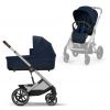 Cybex Balios S Lux Kinderwagen Ocean Blue met Zilver Frame - Complete Set