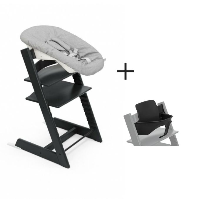 Stokke Tripp Trapp Black + Newborn Set online kopen? | BabyPlanet