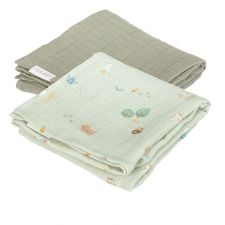 Little Dutch Swaddle Hydrofiel Little Farm Olive 70 x 70