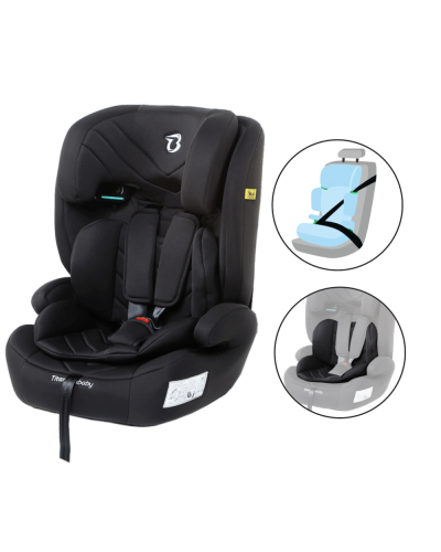 Autostoel Niklas i-Size Black met zitverkleiner en riem van Titaniumbaby
