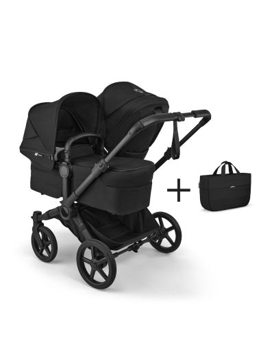 Bugaboo Duo Kinderwagen Donkey 6 Compleet Black - Heritage Black  met zijtas