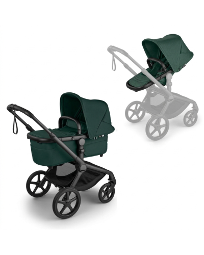 Fox 5 Renew Kinderwagen Compleet Black - Fern Green voorkant van Bugaboo