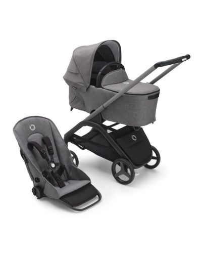 Bugaboo Dragonfly Kinderwagen met graphite frame en grey melange bekleding
