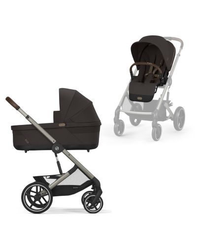 Cybex Balios S Lux Kinderwagen Compleet Chocolate Brown - Taupe Frame met zitje en reiswieg
