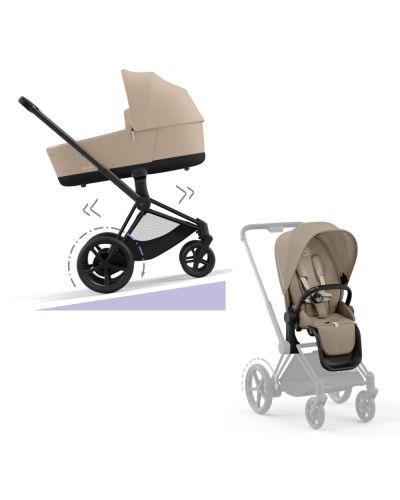 Cybex E-Priam Kinderwagen Compleet Cozy Beige - Matt Black Frame
