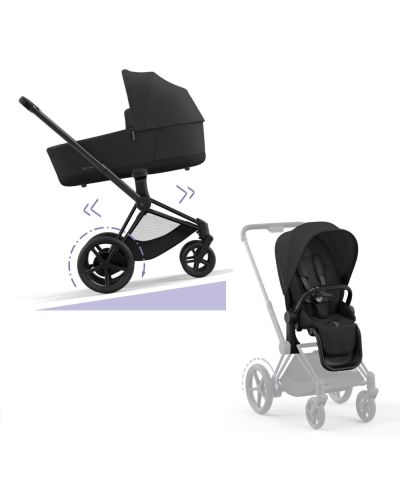Cybex E-Priam Kinderwagen Compleet Sepia Black - Matt Black Frame