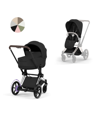 Cybex Kinderwagen e-Priam 5 Compleet Style Chrome Brown Frame