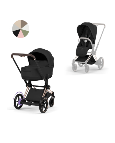 De Cybex Kinderwagen e-Priam 5 Compleet Style Rosegold Frame