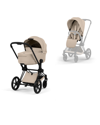 Cybex Kinderwagen Priam 5 Compleet Comfort Matt Black Frame - Cozy Beige