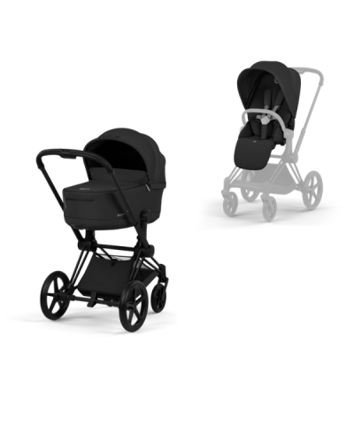 Cybex Kinderwagen Priam 5 Compleet Comfort Matt Black Frame - Sepia Black
