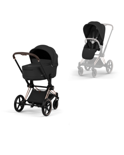 Cybex Kinderwagen Priam 5 Compleet Comfort Rosegold Frame - Sepia Black