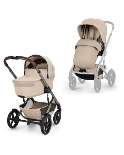 Cybex Kinderwagen Talos S Lux compleet Taupe frame Almond Beige combinatie