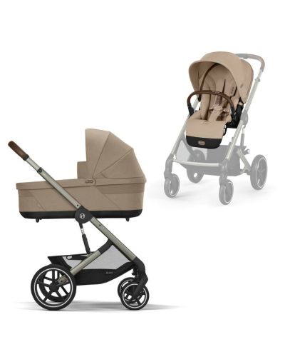 Cybex Balios S Lux Kinderwagen Almond Beige met Taupe Frame - Complete Set