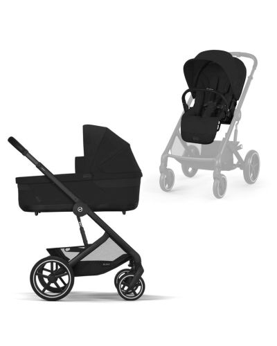 Cybex Balios S Lux Kinderwagen Moon Black met Zwart Frame - Complete Set