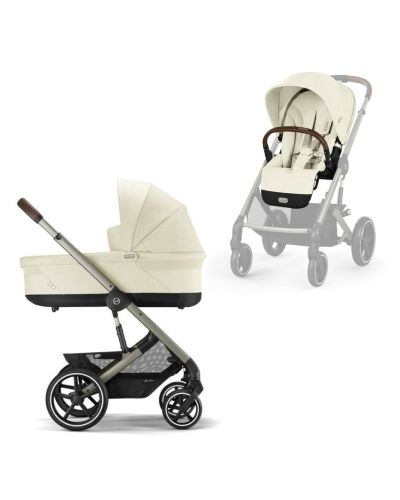 Cybex Balios S Lux Kinderwagen Seashell Beige met Taupe Frame - Complete Set