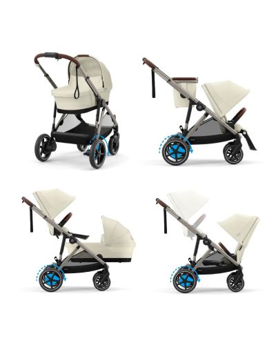 Cybex e-Gazelle S Kinderwagen Compleet Seashell Beige - Taupe Frame