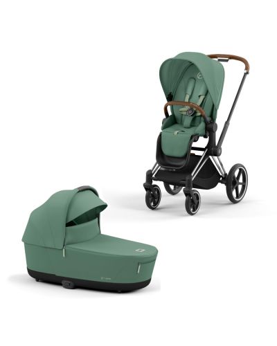 Cybex Priam Kinderwagen Compleet Leaf Green - Chrome Brown Frame