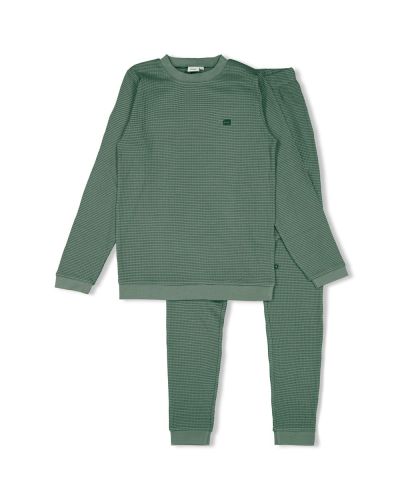 Feetje Pyjama Volwassen Wafel Zeegroen – Family Edition
