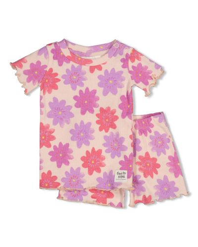 Set bloemen shortama met top en korte broek
