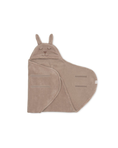 Jollein Wikkeldeken Bunny Cloudy Rib Milky Coffee