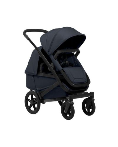 Joolz Geo5 dubbele kinderwagen reiswieg perspectief navy blauw