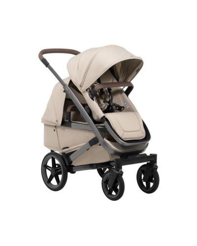 Joolz Geo5 kinderwagen met zitje en reiswieg zijaanzicht sandy taupe