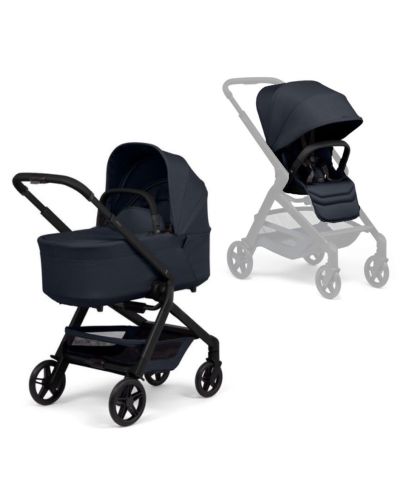 Joolz Hub² complete kinderwagen met zwart frame en donkerblauwe bekleding