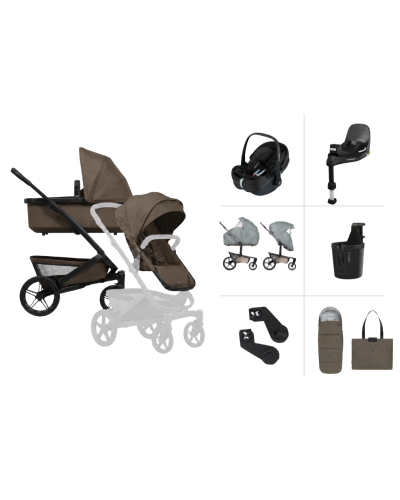 Joolz Single Kinderwagen Geo 5 All-in-One Bundel Hazel Brown met Autostoel en Accessoires