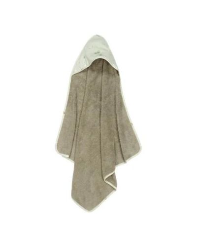  Little Dutch Badcape Little Farm Groen netjes gevouwen en op een witte achtergrond.