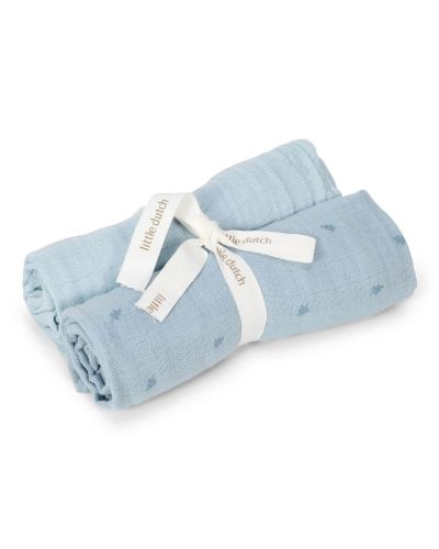 Little Dutch Swaddle Hydrofiele Pure Denim Blue 70 x 70
