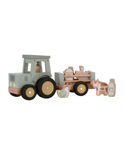 Little Dutch Houten Tractor met Trailer Little Farm FSC
