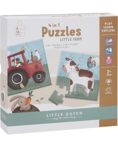 Little Dutch Puzzel 4 in 1 Little Farm FSC