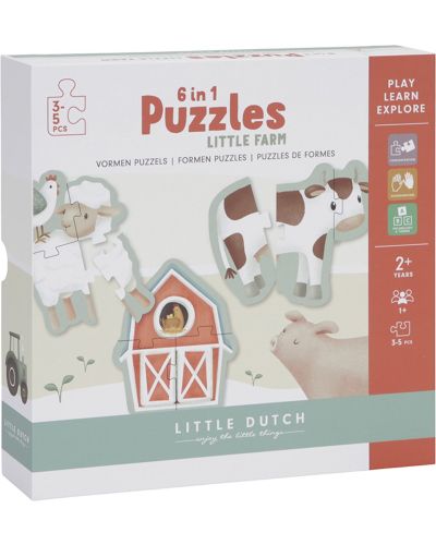 Little Dutch Puzzel 6 in 1 Little Farm FSC