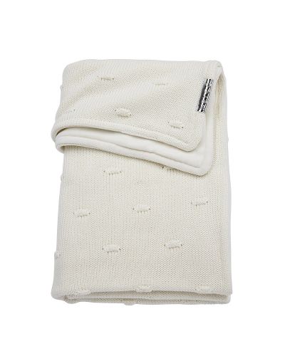 Meyco ledikant deken knots velours off white online kopen? | BabyPlanet