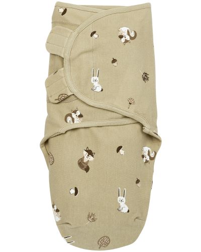 Meyco SwaddleMe Inbakerdoek Forest Animals Sand 0-3 mnd