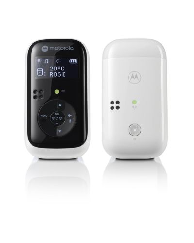 Motorola audio babyfoon PIP15 ontvanger wit met spelende kinderen