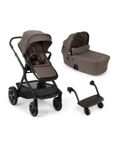 Nuna Demi Next kinderwagen compleet in Chestnut met zitje, reiswieg en meerijdplankje