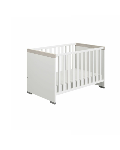 Paidi ledikant Kira in krijtwit met eiken Nautik accenten – stijlvol babybed voor de kinderkamer
