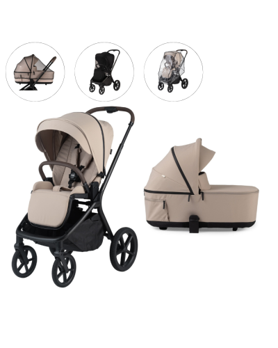 Pericles Kinderwagen Noa Compleet Dune Beige inclusief accessoires voor wandelwagen en reiswieg
