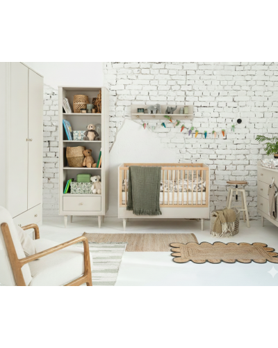 Pinio 3‑delige babykamer Petite Champagne – ledikant, commode en 2‑deurskast