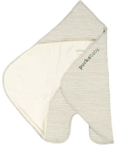 Puckababy Wikkeldeken Gogo Newborn Green Stripes Teddy 0 - 7 mnd