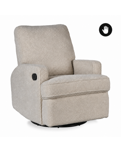 Quax swivel en gliding recliner teddy taupe hoogstaand vooraanzicht