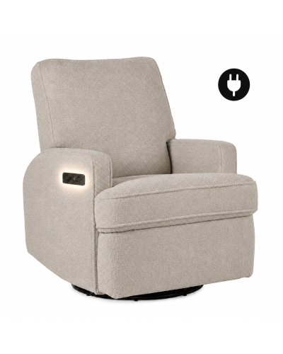 Quax Swivel & Gliding Electric Recliner Teddy Taupe licht voorzijde