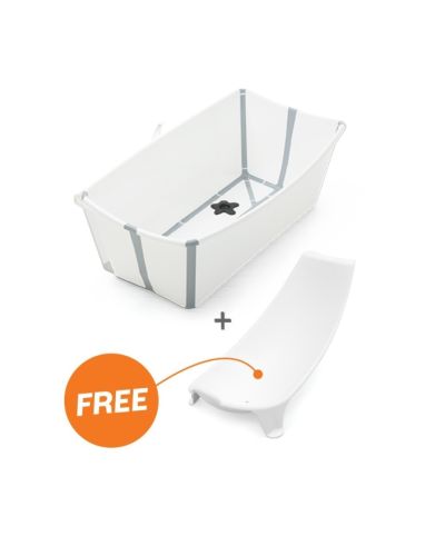 Stokke Flexi Bath X-large White - opvouwbaar babybadje met gratis newborn support